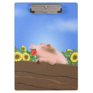 Schwein in Pan Klemmbrett