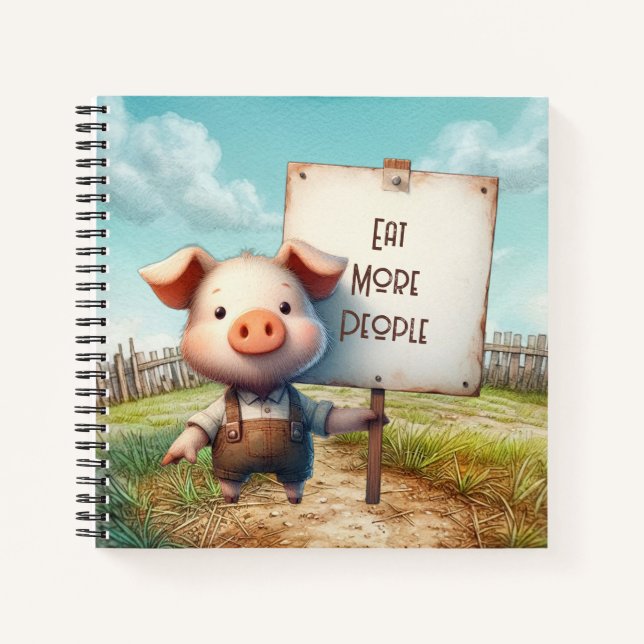 Schwein - Iss mehr Menschen Notizbuch (Vorderseite)