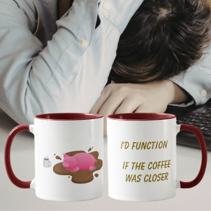 Schwein Kaffee Humor Ich würde funktionieren, wen Tasse