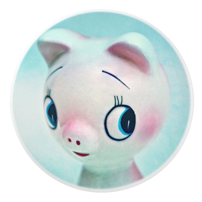 Schwein Keramikknauf (Vorderseite)