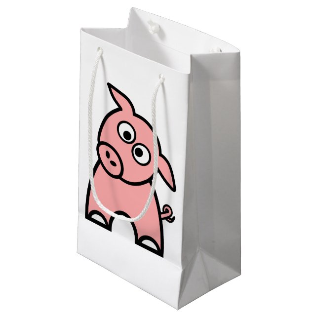 Schwein Kleine Geschenktüte (Vorderseite Schrägansicht)