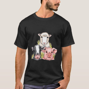 Schwein Kuh Bauernhof Tier Schaf Kinder T-Shirt
