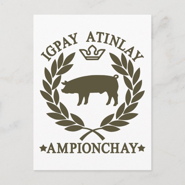 Schwein-Latein Postkarte (Vorderseite)