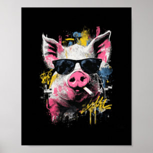 Schwein Lustiger Tierliebhaber Väter Poster