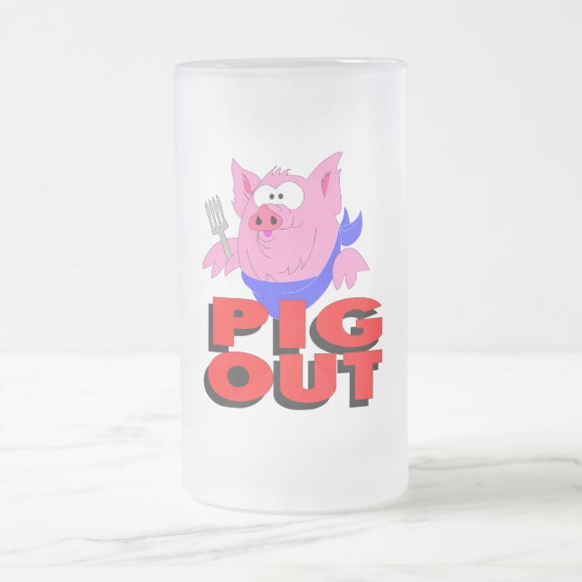 Schwein Mattglas Bierglas (Mittel)