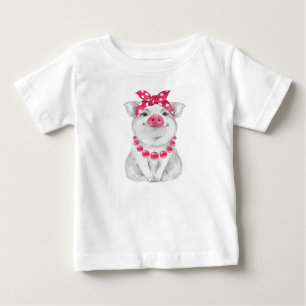Schwein mit Bandana Baby T-shirt