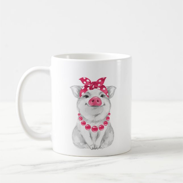 Schwein mit Bandana Kaffeetasse (Links)