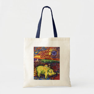 Schwein mit Blumen Tragetasche