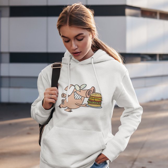 Schwein mit Burgerweibchen Hoodie (Von Creator hochgeladen)
