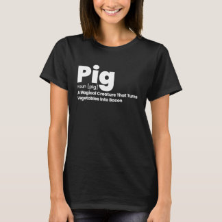 Schwein mit einer Erklärung, was Schwein bedeutet T-Shirt