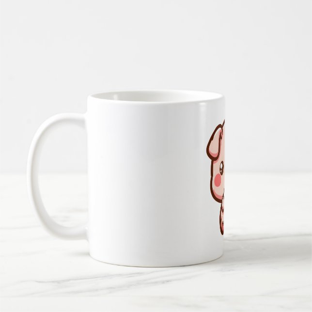 Schwein mit Erdbeere  Kaffeetasse (Links)