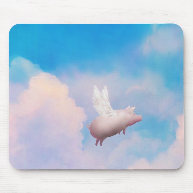 Schwein mit Flügel mousepad (Vorne)
