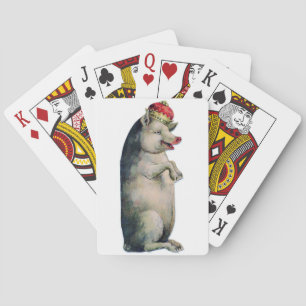 Schwein mit Krone Poker Spielkarten