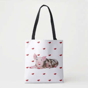 Schwein mit Lippenstift-Tasche