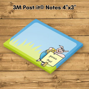 Schwein mit Zeichen Post-it Klebezettel