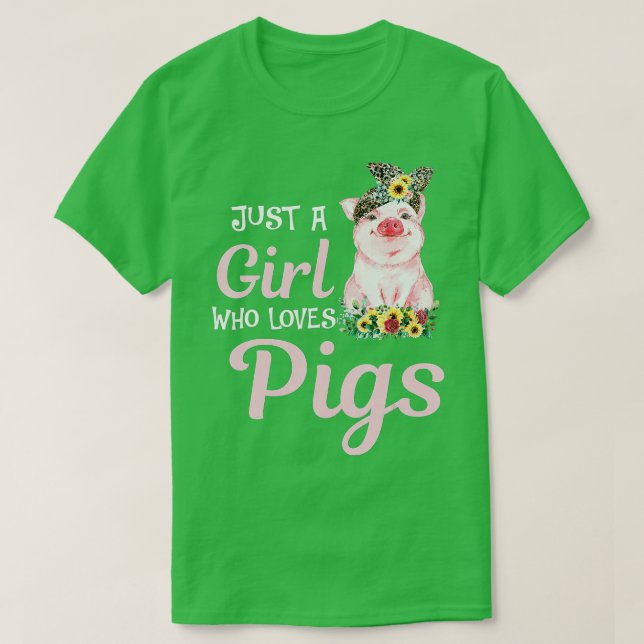 Schwein nur ein Mädchen, das Lieben Schweine Bauer T-Shirt (Design vorne)
