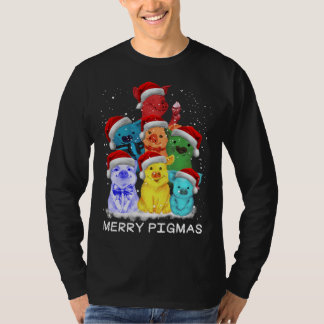 Schwein Ornament Dekoration Weihnachtsbaum Merry P T-Shirt