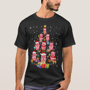 Schwein Ornament Dekoration Weihnachtsbaum Merry P T-Shirt
