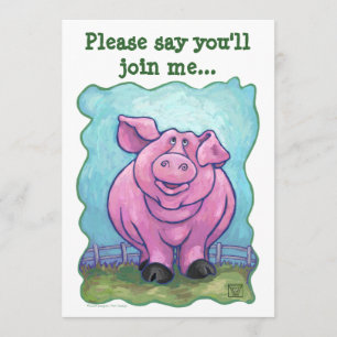 Schwein-Party-Mitte Einladung