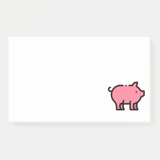 Schwein Post-it Klebezettel (Vorderseite)