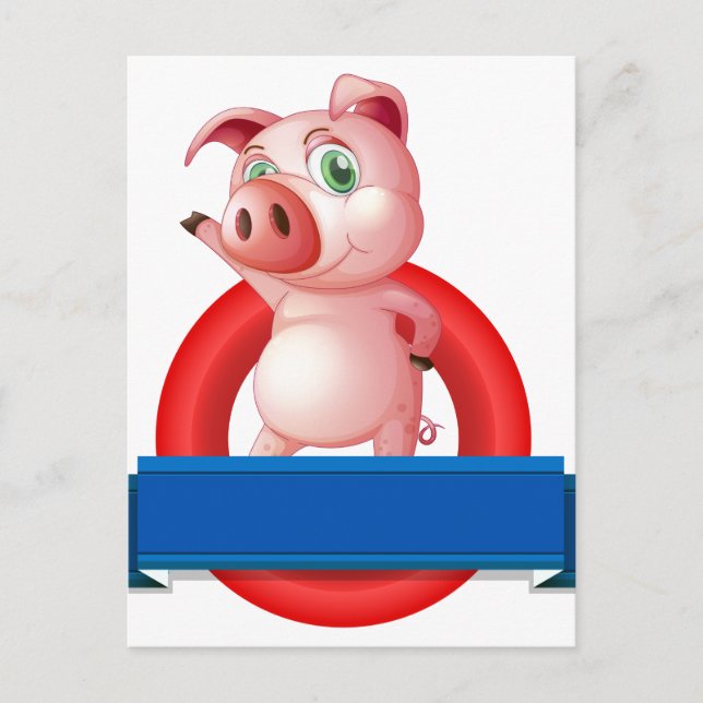 Schwein Postkarte (Vorderseite)
