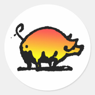 Schwein Runder Aufkleber
