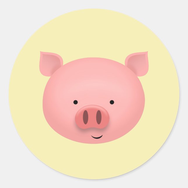 Schwein Runder Aufkleber (Vorderseite)