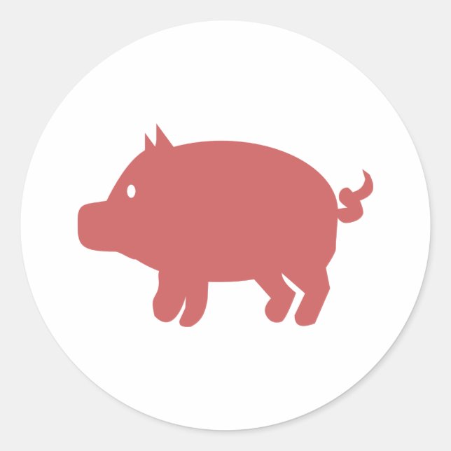Schwein Runder Aufkleber (Vorderseite)