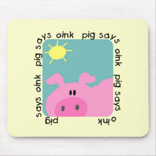 Schwein sagt Oink T-Shirts und Geschenke Mousepad
