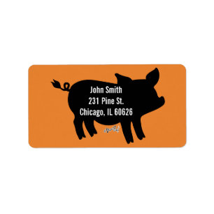 Schwein-Silhouette Adressaufkleber