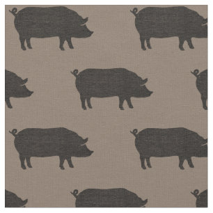 Schwein-Silhouette-Muster Stoff