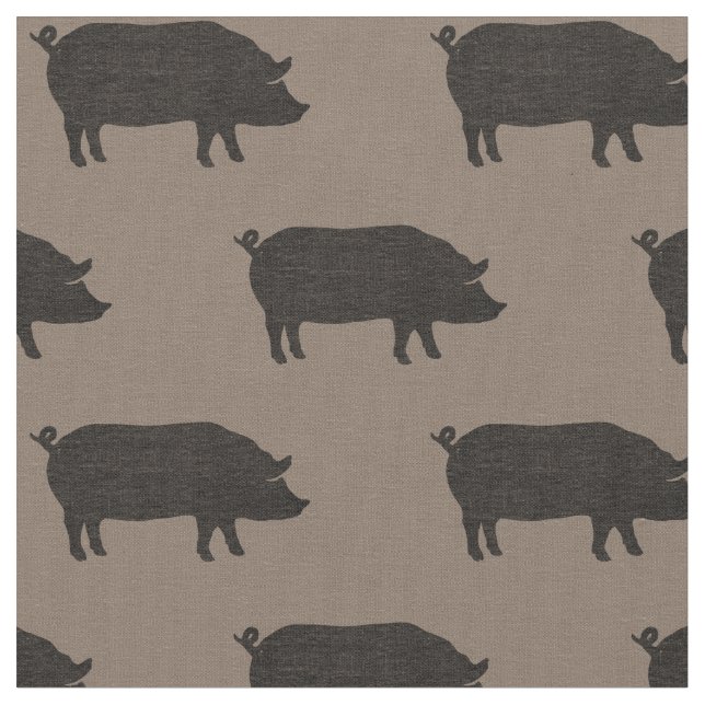 Schwein-Silhouette-Muster Stoff (Nahaufnahme)