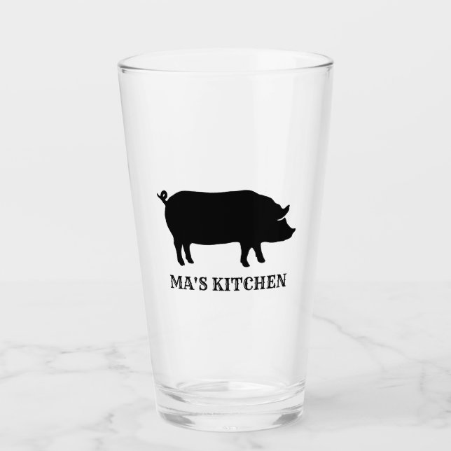 Schwein-Silhouette personalisiertes | cooles Glas (Vorderseite)