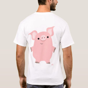 Schwein stehender T - Shirt (hinten Design)