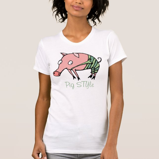 Schwein STYle lustige Schweine in Hosen T-Shirt (Vorderseite)