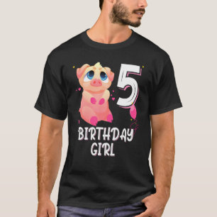 Schwein Tier 5th Birthday Girl B Day 5 Jahre alt T-Shirt