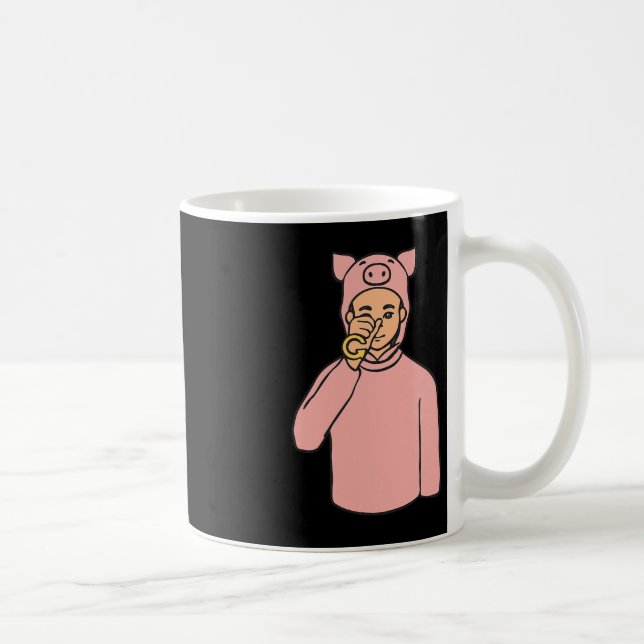 Schwein Tier ASL Handgesture Deaf Hörverlust Awar Kaffeetasse (Rechts)