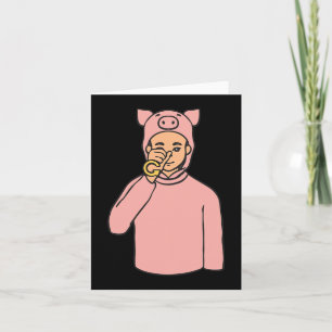 Schwein Tier ASL Handgesture Deaf Hörverlust Awar Karte