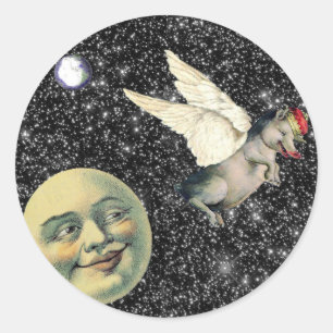 Schwein-Träume Runder Aufkleber