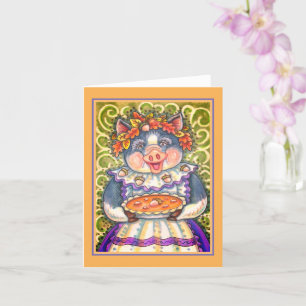 SCHWEIN- UND ACORN-PIE, ERNTEDANK MIT LIEBE KARTE