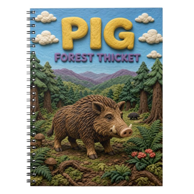 Schwein, Waldgestrüpp-Ton-Kunst Notizblock (Vorderseite)