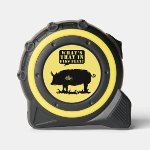 Schwein Was ist das in Schweinefutter? Gelb Maßband