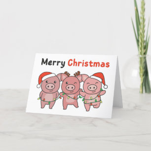 Schwein Weihnachten Niedliche Schweine Frohe Weihn