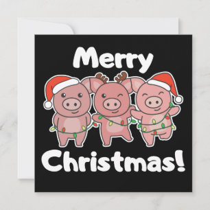 Schwein Weihnachten Niedliche Schweine Frohe Weihn Einladung