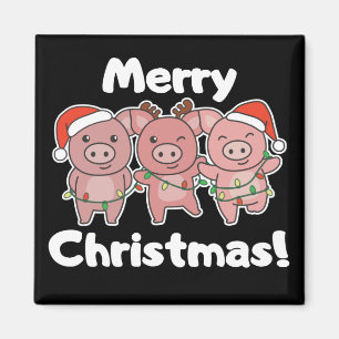 Schwein Weihnachten Niedliche Schweine Frohe Weihn Magnet