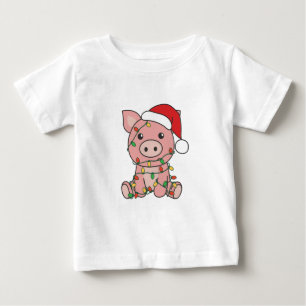 Schwein Weihnachts Wintertiere Schweine Baby T-shirt