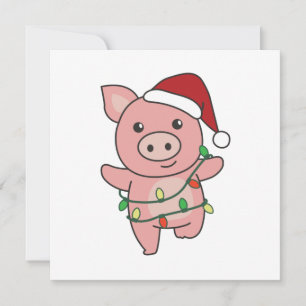 Schwein Weihnachts Wintertiere Schweine Einladung