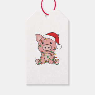 Schwein Weihnachts Wintertiere Schweine Geschenkanhänger