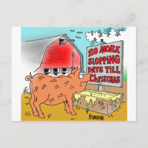 SCHWEIN-/WEIHNACHTSCartoon-GESCHENKARTIKEL Feiertagspostkarte