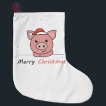 Schwein Weihnachtsschnee Wintertiere Schweine Großer Weihnachtsstrumpf<br><div class="desc">Das Schwein zu Weihnachten mit einer Weihnachtsmannmütze. Hübsche Tiere mit Geschenken und Schnee für den Urlaub. Ein süßes Weihnachtsgrüßen. Schweine sind niedliche Tiere und perfekt zu Weihnachten.</div>